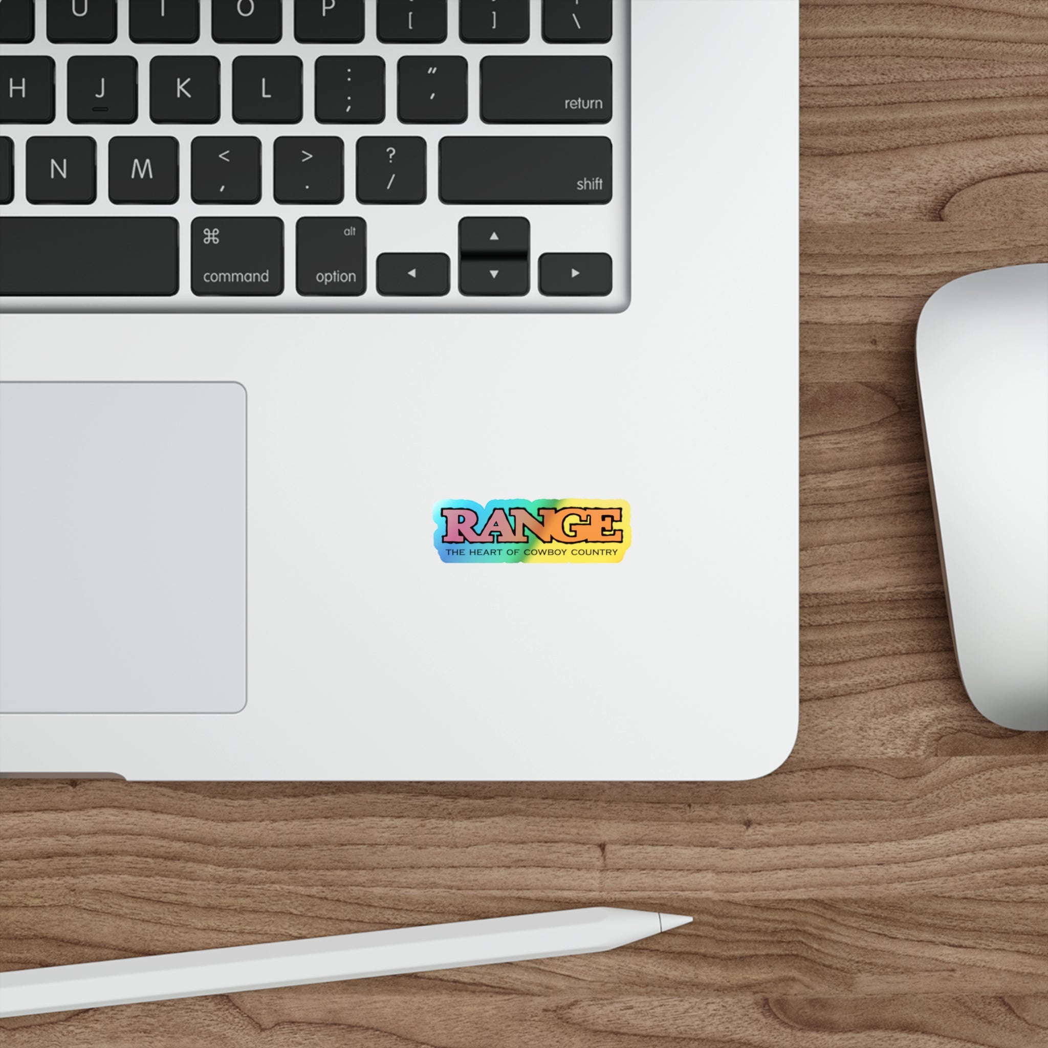 Holographic "RANGE" Die-Cut Sticker - The Heart of Cowboy Country