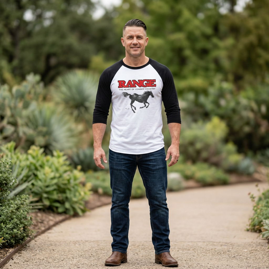 Range Logo- Unisex Three-Quarter Sleeve Raglan Shirt