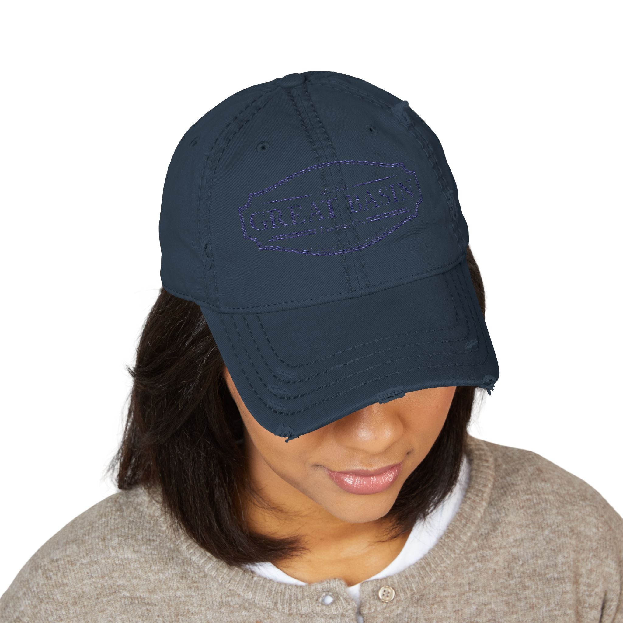 Great Basin Distressed Dad Hat — Embroidered Vintage Logo Cap
