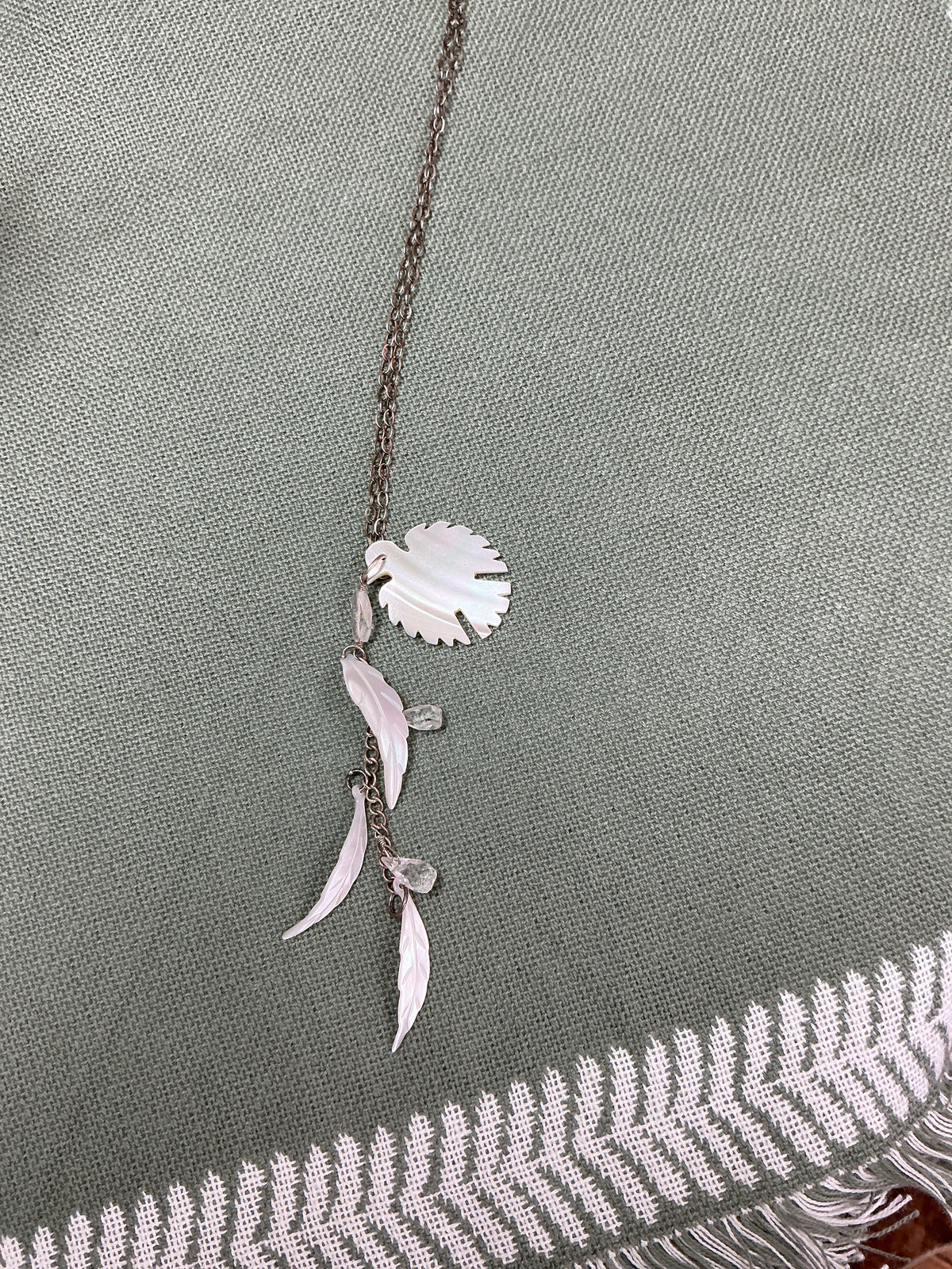White Crow necklace RH19