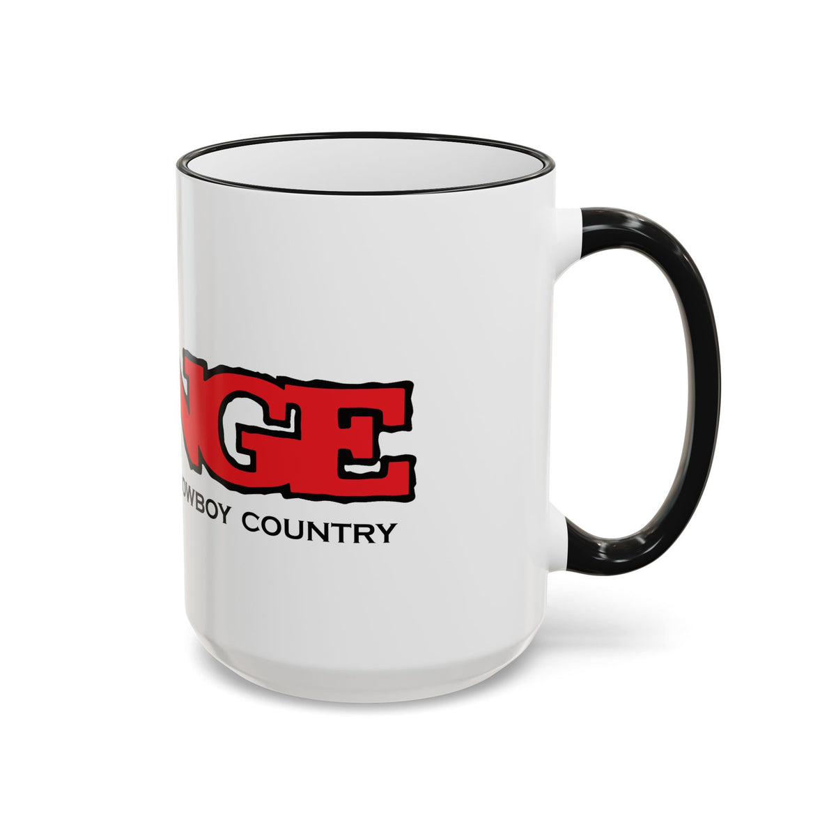 Range Logo Accent Rim Mug – 'The Cowboy Spirit on America’s Outback' (11oz & 15oz)