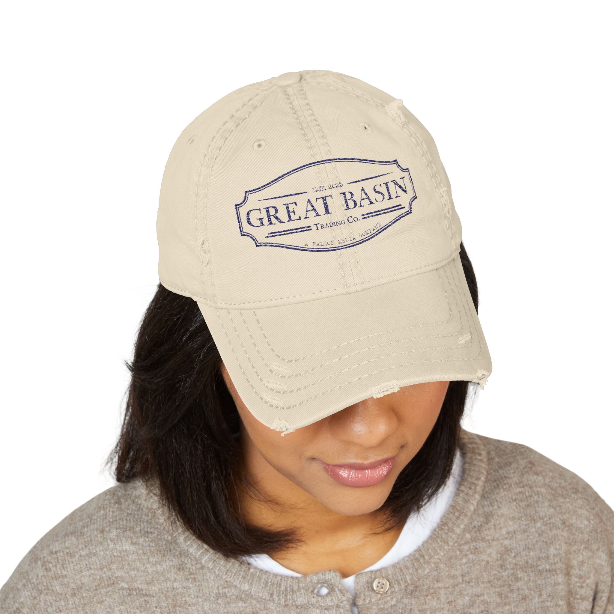 Great Basin Distressed Dad Hat — Embroidered Vintage Logo Cap
